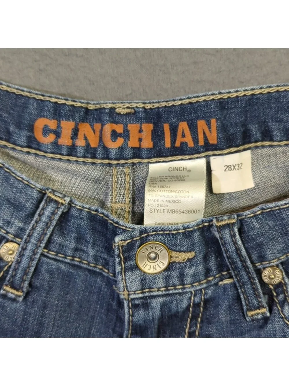 Cinch Jeans Men's 28x32 Fits 27x30 Blue Ian Boot Cut Western Denim Cowboy